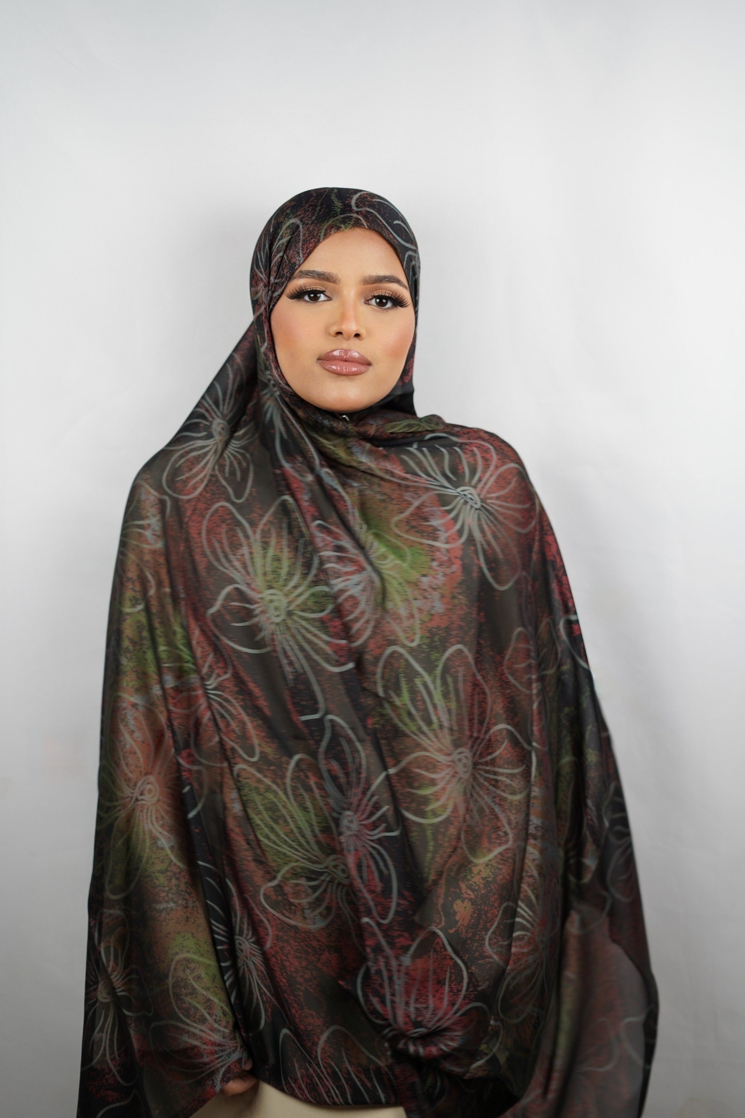 Earth Bloom Chiffon Hijab