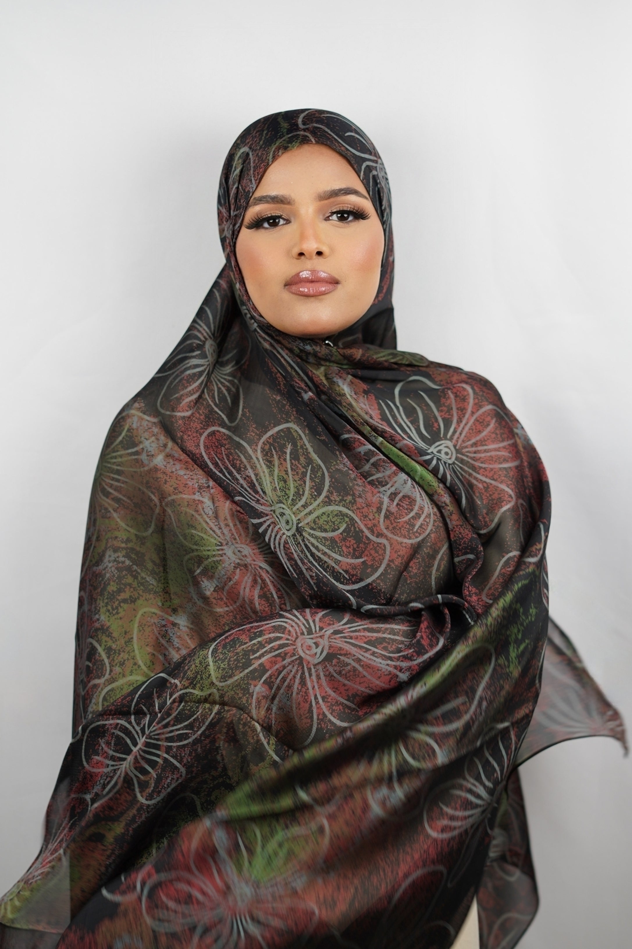 Earth Bloom Chiffon Hijab