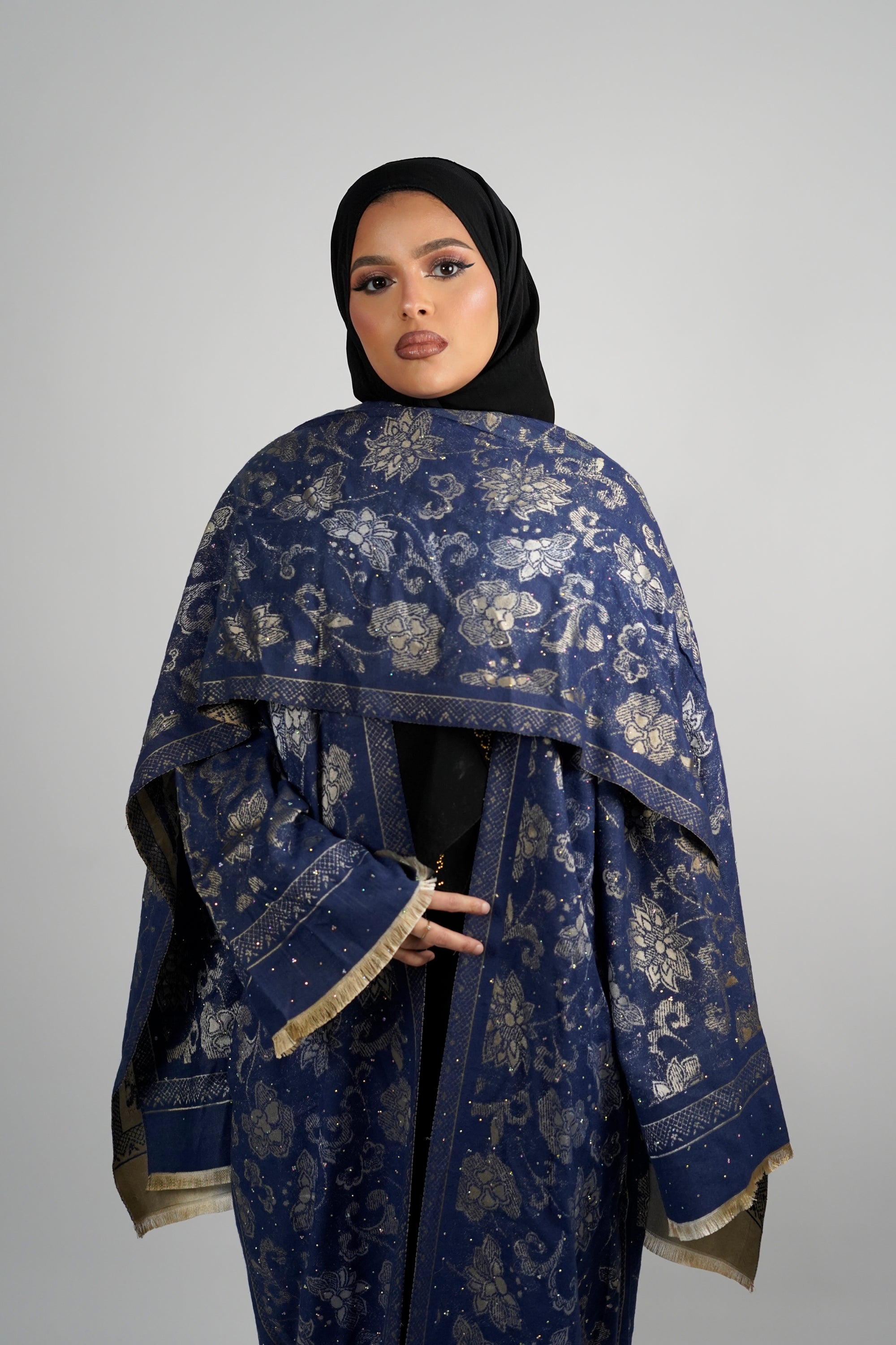 Layali Navy Cashmere Abaya