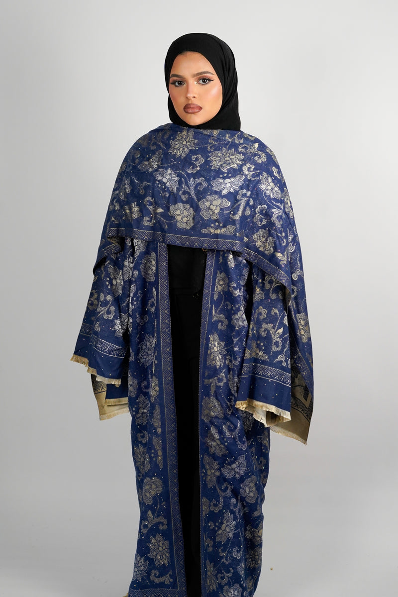 Layali Navy Cashmere Abaya