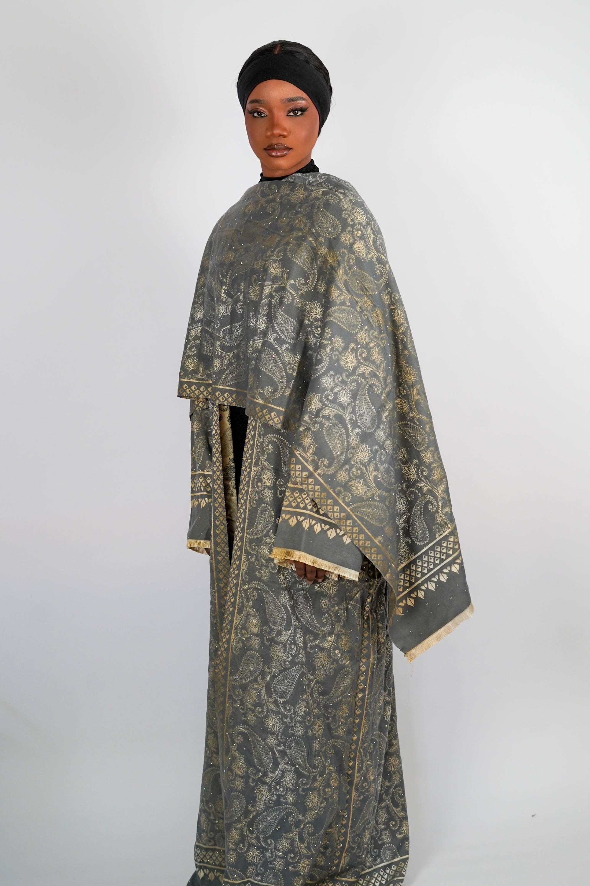 Slate Pashmina Abaya
