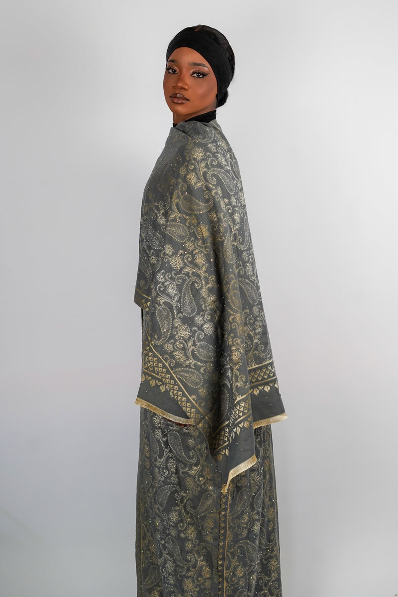 Slate Pashmina Abaya